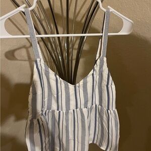 Hollister blue and white striped tank top